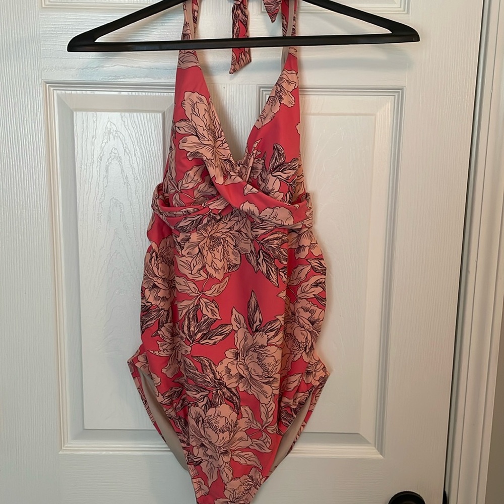 Isabel pink floral maternity bathing suit